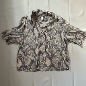 H&M snake print button up